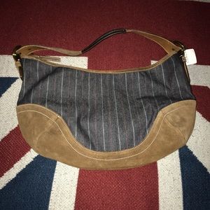 Coach hobo bag satchel - denim and leather